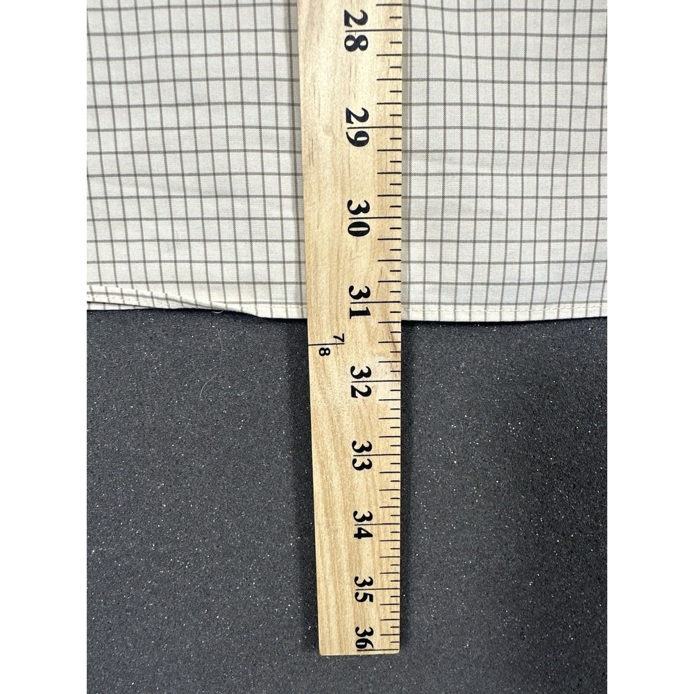 LL Bean Men's Long Sleeve Tan Check Oxford Button Down XL-Reg Wrinkle Resistant - Picture 5 of 7